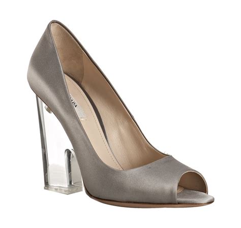 grey peep toe prada pumps|prada velvet pumps.